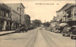 OLD TOWN ME Main Street Scene WOOLWORTH'S OLD CARS Old Postcard