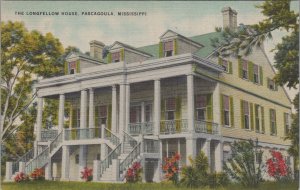 Postcard The Longfellow House Pascagoula MS Mississippi