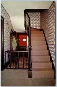 1958 Springfield IL Abraham Lincolns Home Walnut Stairway Interior Teich PC A237