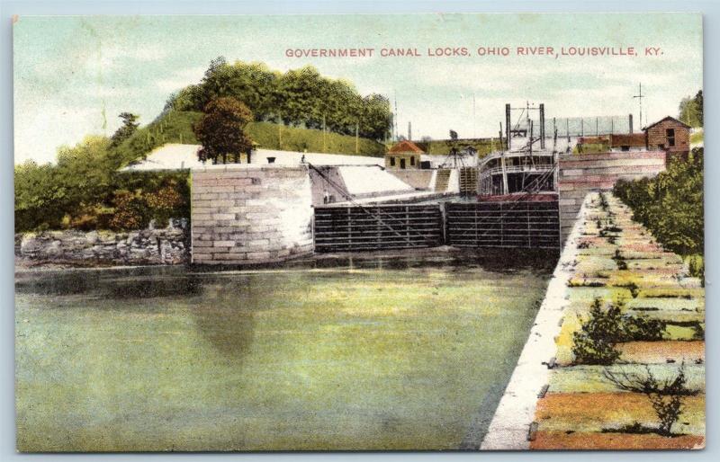 Postcard KY Louisville Government Canal Locks Ohio River c1910 View G25