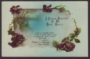 Uncle,Birthday,Flowers Postcard