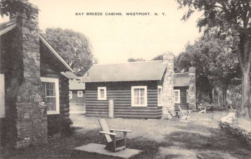 Westport New York Bay Breeze Cabins Vintage Postcard AA41302