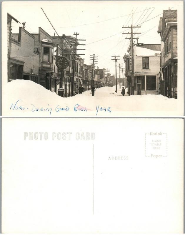 NOME ALASKA DURING GOLD RUSH YEAR RPPC VINTAGE REAL PHOTO POSTCARD 