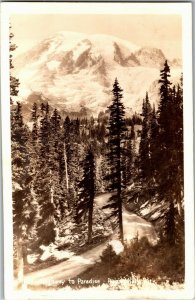 RPPC Highway to Paradise, Rainier National Park Vintage Postcard C77