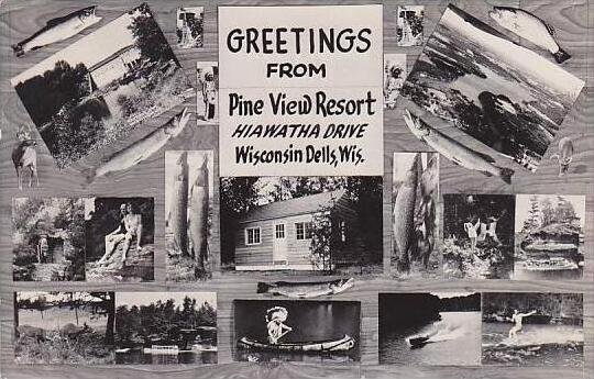 Wisconsin Dells Pine View Resort 1950 Real Photo RPPC