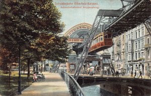 A129 Germany 1908 Schwebebahn Elberfeld Barmen Wuppertal Train postcard