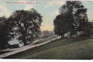 South Park aka Genesee Valley Park Rochester New York Genesee River Scene pm1919