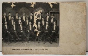 1910 Perkiomen Seminary Glee Club Pennsburg to Lexington Pa Photo Postcard F4