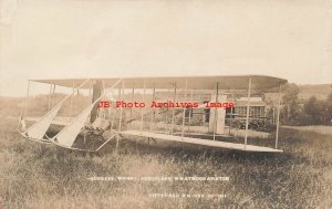 NH, Pittsfield, New Hampshire, RPPC, Harry Atwood, Burgess Wright Aeroplane