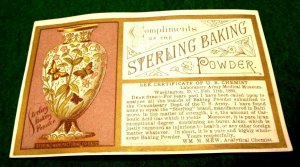 Sterling Baking Powder Mew Chemist Army Medical Victorian Trade Card D2