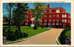 USA Haywood County Hospital Waynesville North Carolina Linen Postcard 09.70