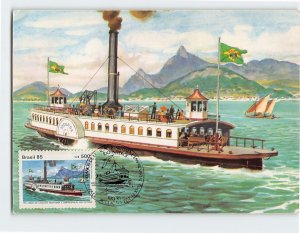 Postcard Serie 150 Anos Da Ligacao Marirtima e Empresarial Brazil