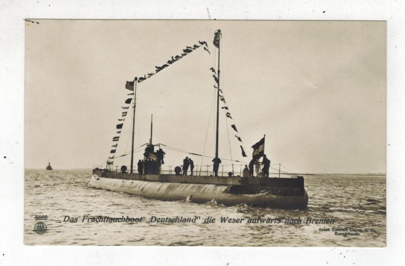 Mint WW 1 Germany RPPC Postcard U Boat Submarine Deutschland at Sea Bremen