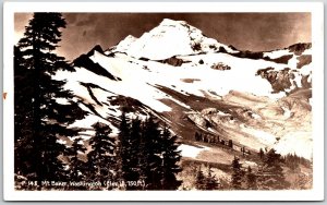 Mount Baker Washington Stratovolcano Cascade Real Photo RPPC Postcard