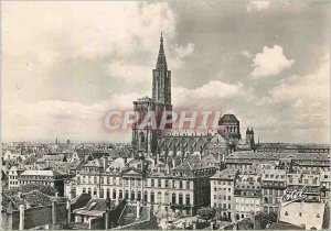 Modern Postcard Strasbourg Cathedral and Rohan Palace