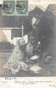Arab Women in their Gourbi Real Photo Antique Postcard J71354
