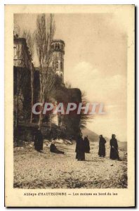 Postcard Abbey Hautecombe Monks at the lake