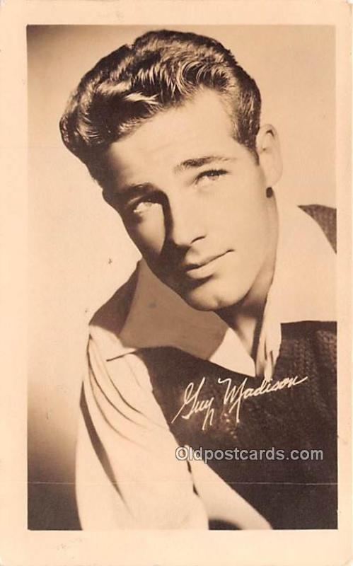 Guy Madison Movie Star Actor Actress Film Star Black paper on back paper glue...