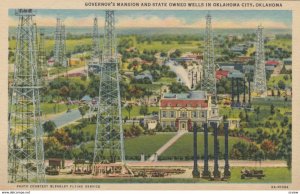 OKLAHOMA CITY, Oklahoma, 1930-40s; Governor's Mansion and State Owned Oil  Wells