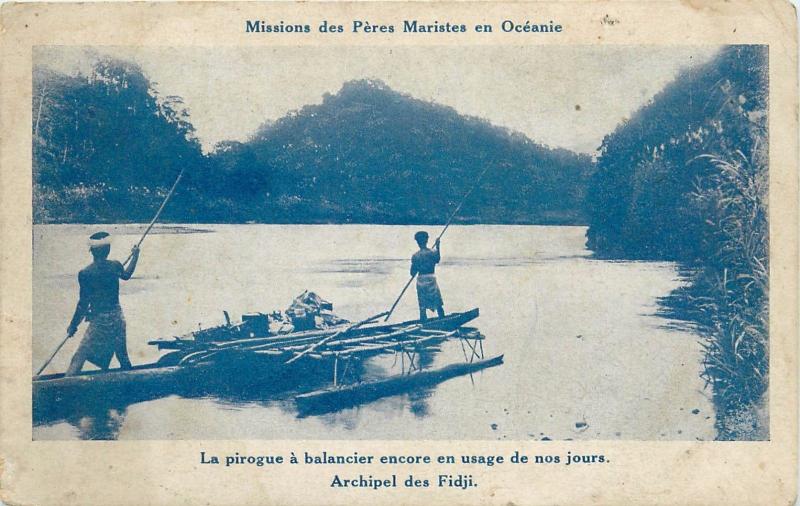 Fiji Oceania Pacific Islands native fishing boat pirogue Fidji Oceanie