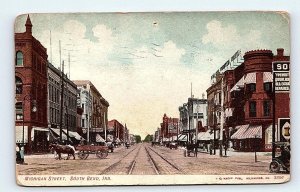 SOUTH BEND, IN Indiana~ MICHIGAN ST. SCENE  1916 St. Joseph County Postcard