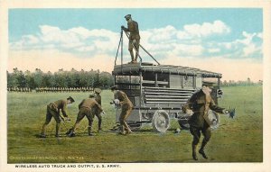 Postcard C-1918 US Army Military WW1 Wireless auto Truck Outfit Teich 23-13780