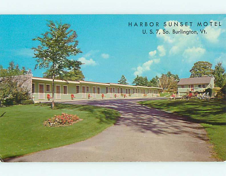 Unused Pre-1980 HARBOR SUNSET MOTEL South Burlington Vermont VT s9270