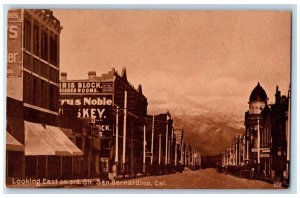 c1910 Looking East 3rd Street San Bernardino California Vintage Antique Postcard 