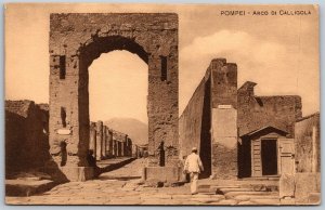 Vtg Pompei Italy Arco di Calligola Arch of Caligula 1910s Old View Postcard