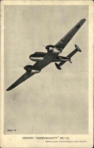 WWI Military Aviation German Plane Messerschmitt Vintage Postcard