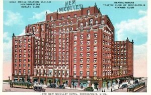 Minneapolis MN-Minnesota, Gold Medal Station New Nicollet Hotel Vintage Postcard