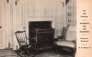 An Old Historical Fireplace Naaman's On Delaware Claymont Delaware DE Postcard