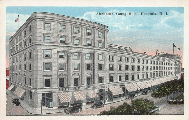 Alexander Young Hotel, Honolulu, Hawaii Territory, early postcard, unused