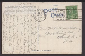 Picking Oranges in Florida - pm1937 ~ Linen