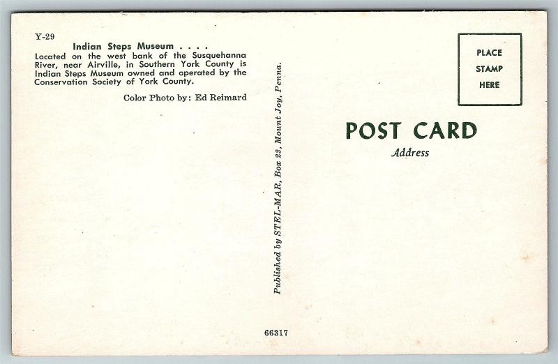 Postcard PA Airville Indian Steps Museum D14
