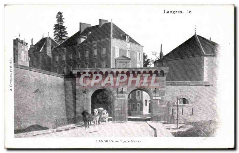 Postcard Old New Gate Langres