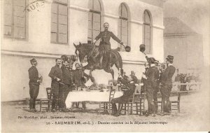 Horses. Saumur. Dernier convive.. Old vintage French photo postcard