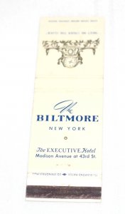 The Biltmore New York Hotel 20 Strike Matchbook Cover