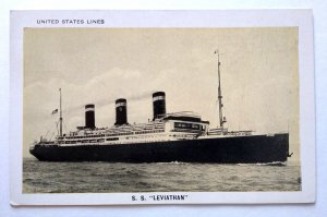Ship Boat Postcard SS Leviathan Steamer Steamer United States Shipping Board