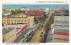 F29/ St Petersburg Florida Postcard c1915 East Central Avenue Stores 4