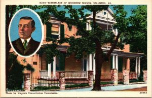 Birthplace Woodrow Wilson Staunton VA Virginia WB Postcard VTG UNP Vintage 