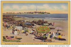 Rocks and Great Boars Head in Background Hampton Beach New Hampshire 1955