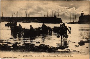 CPA QUIBERON - Arrivée au Port des Canots Sardiniers au clair de lune (431472)