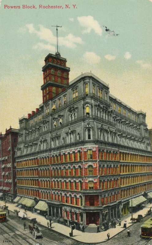 The Powers Block Building at Four Corners - Rochester NY New York - pm 1910 - DB