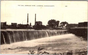 Postcard DAM SCENE Lawrence Massachusetts MA AM6501