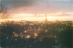 UK Postcard England Norwich St James Hill cityscape night panoramic view