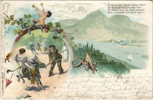 CPA AK Gruss aus DRACHENFELS LITHO GERMANY (245602)