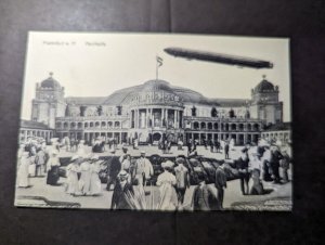 Mint Germany Aviation Zeppelin Postcard Airship Flight Over Frankfurt am Main