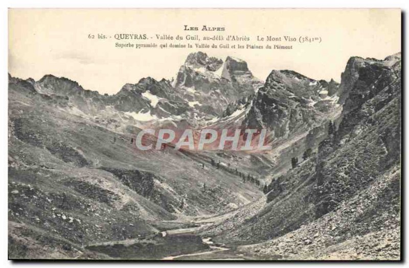 Old Postcard Queyras Valley Guil beyond the d & # 39Abries Mont Viso pyramid ...