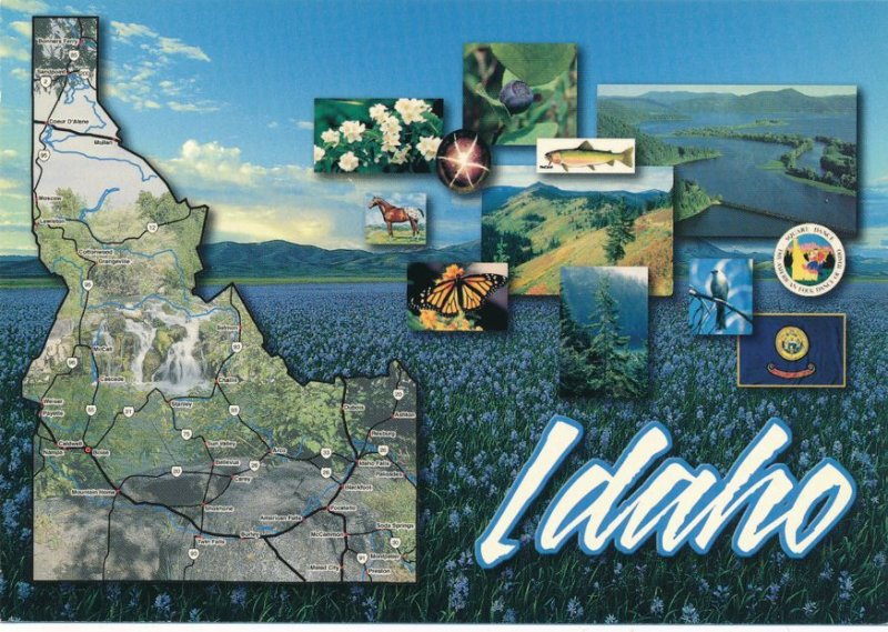 Map of Idaho the Gem State - Gem Star Garnet - State Dance Square